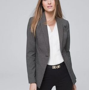 WHBM Black and White Grid Pattern Blazer Size 0P